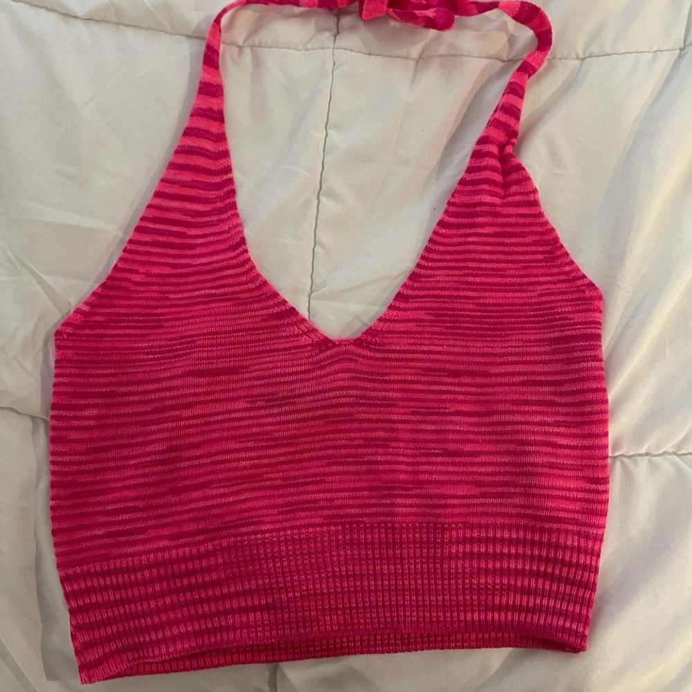 Hot pink halter top
